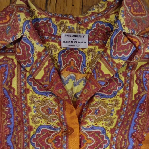 Alberta Ferretti Multicolor Paisley Blouse - Picture 2 of 5